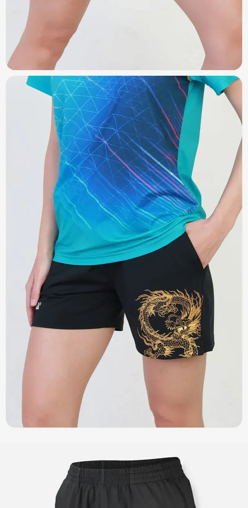 Original JOOLA Table Tennis Shorts Men Women Chinese Dragon Sports Shorts, Breathable and Comfortable