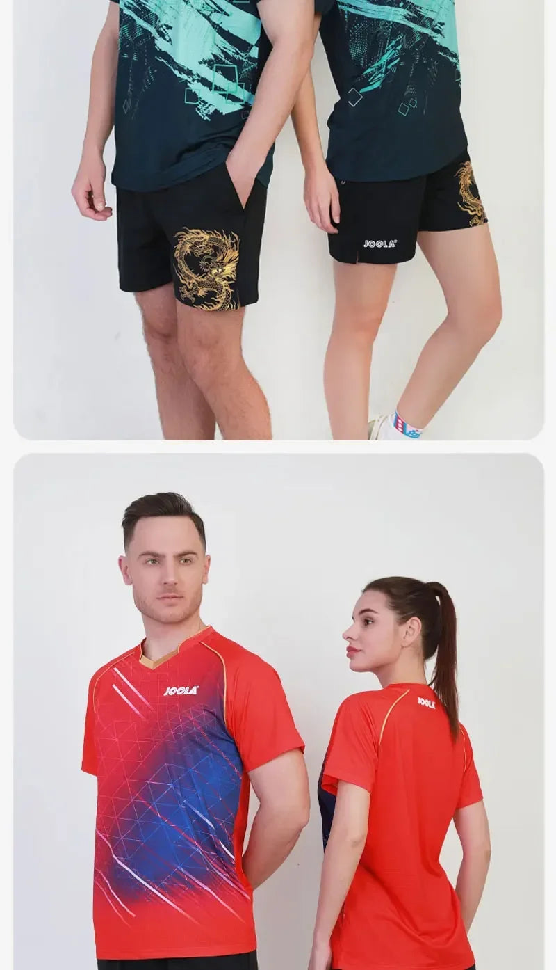 Original JOOLA Table Tennis Shorts Men Women Chinese Dragon Sports Shorts, Breathable and Comfortable