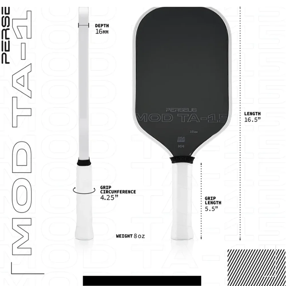 Perseus 14mm MOD TA-15 Pro Player Edition GEN3 Propulsion EVA Foam Filling Core Pickleball Paddle Racket USAPA Approved