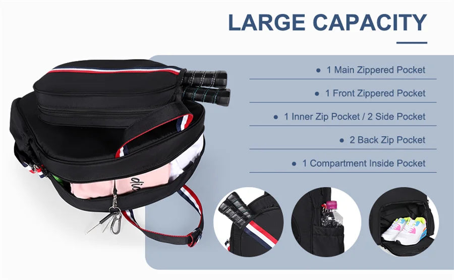 Pickleball Single Shoulder Bag Large Capacity Pickle Ball And Table Tennis Bag for Men Women Waterproof Multifunctional Ball Bag