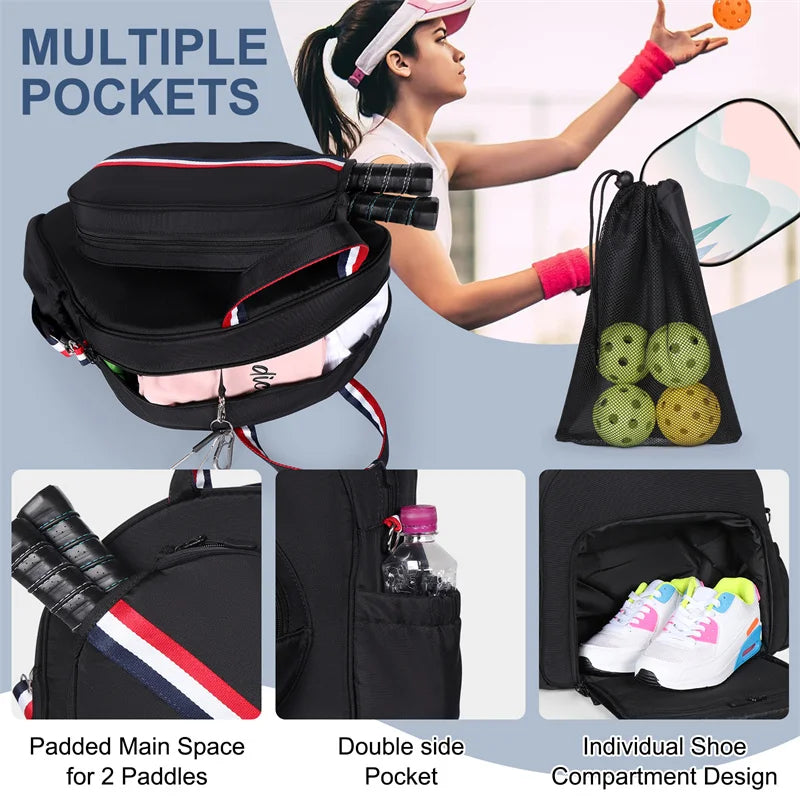 Pickleball Single Shoulder Bag Large Capacity Pickle Ball And Table Tennis Bag for Men Women Waterproof Multifunctional Ball Bag