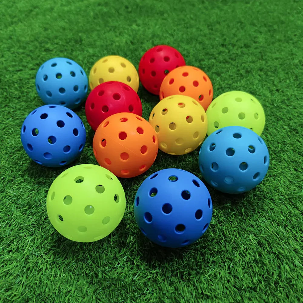 74MM 40 Holes Pickleball Balls 12Pcs/Bag Outdoor Court Training