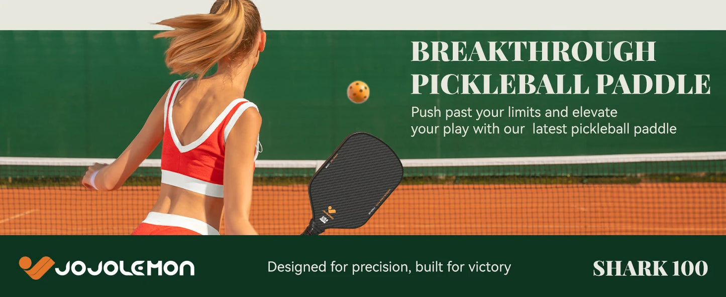 Premium Carbon Fiber Pickleball Paddle with a 16mm Shark Power Polymer Core