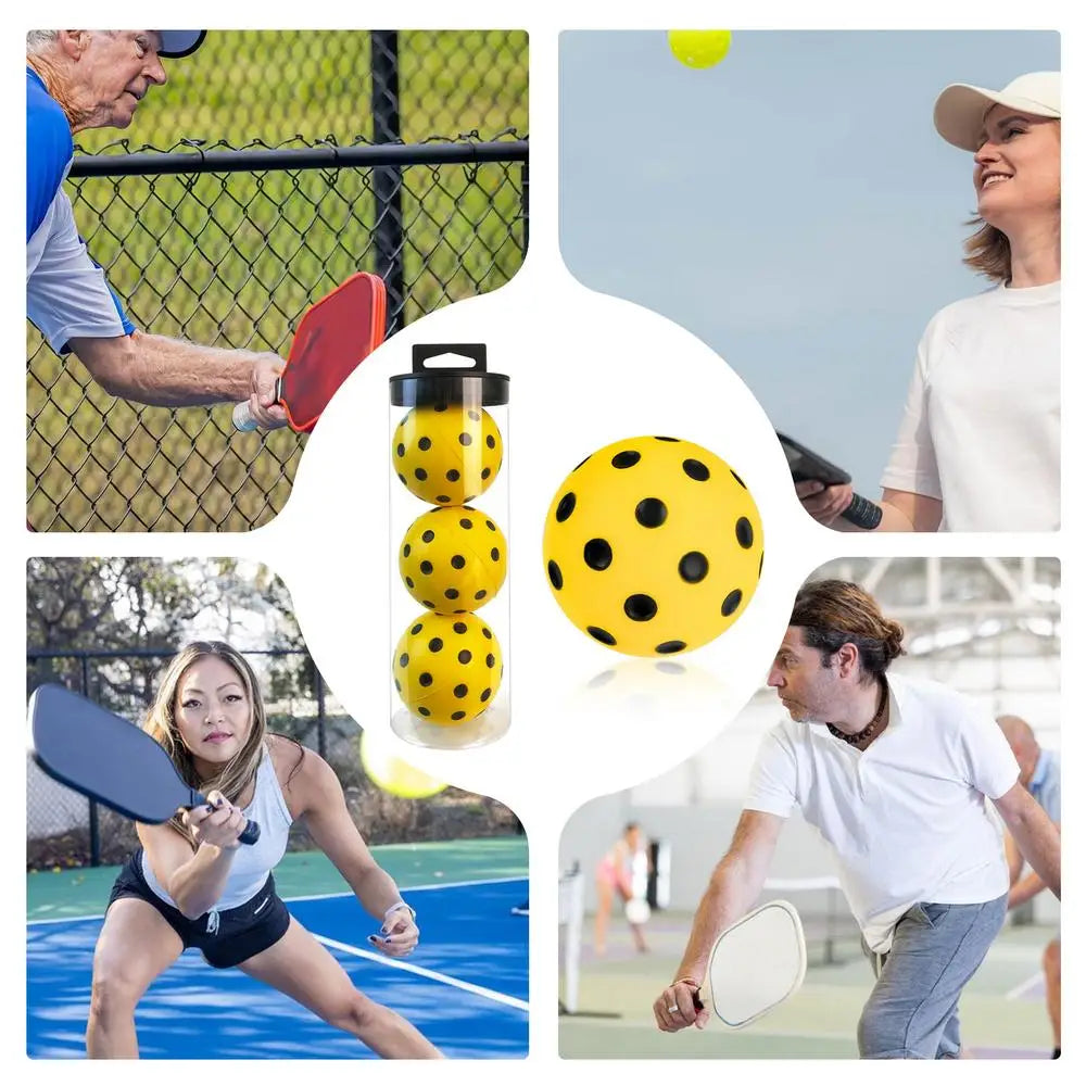 Soft Pickleball Practice Balls 74mm Indoor Practice Low Noise Pickleballs Silent Balls Includes 3 Balls and Tube Entertainment