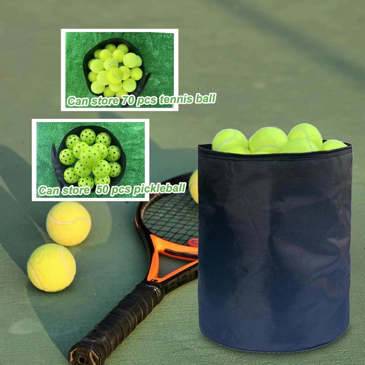 Versatile Sports Ball Organizer Bag - Pickleball, Tennis, Golf, Ping Pong, Baseball