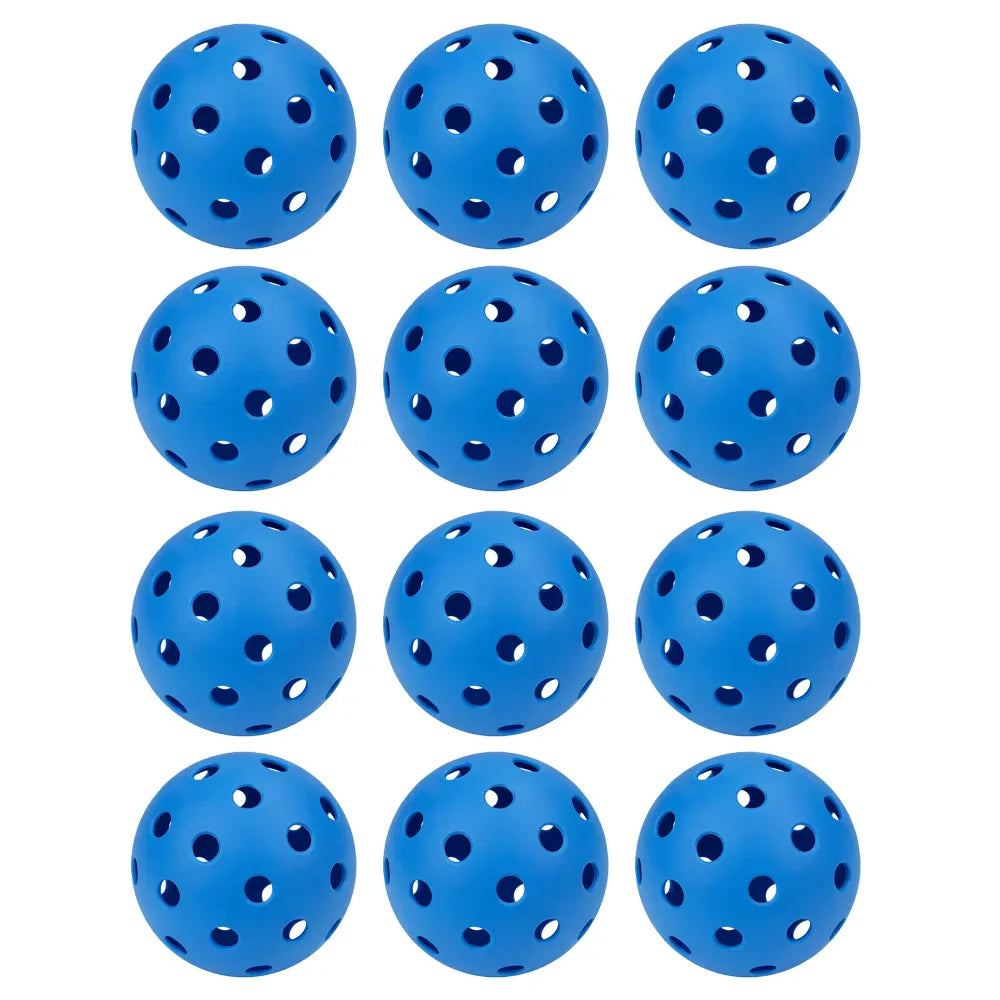 74MM 40 Holes Pickleball Balls 12Pcs/Bag Outdoor Court Training