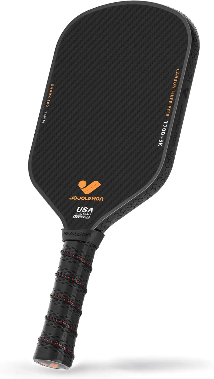 Premium Carbon Fiber Pickleball Paddle with a 16mm Shark Power Polymer Core