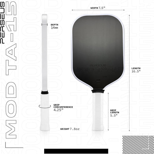 Perseus 14mm MOD TA-15 Pro Player Edition GEN3 Propulsion EVA Foam Filling Core Pickleball Paddle Racket USAPA Approved