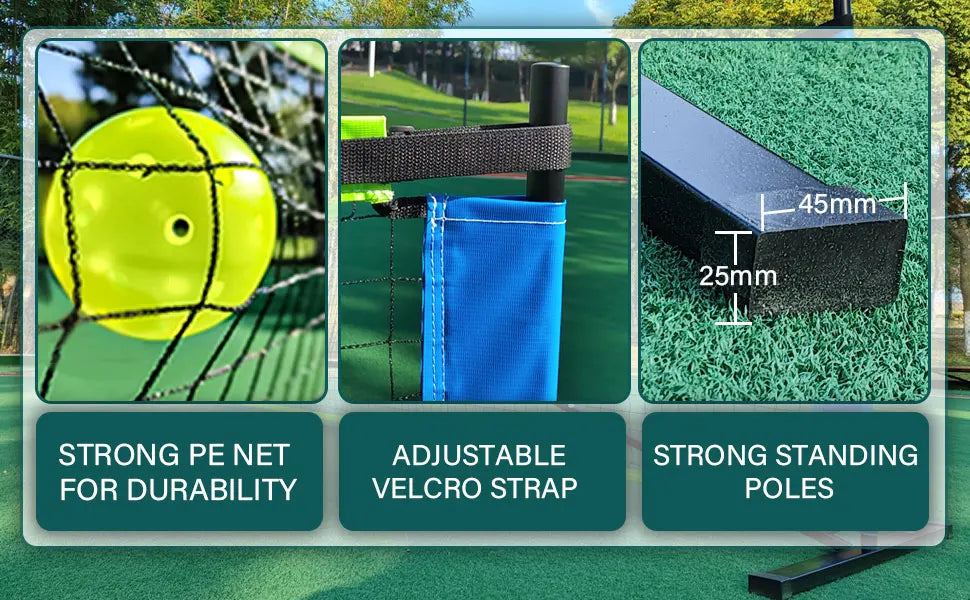 Portable Pickleball Set with Net and Paddle Set of 4, Outdoor Pickleballs, Carry Bag, Weather Resistant