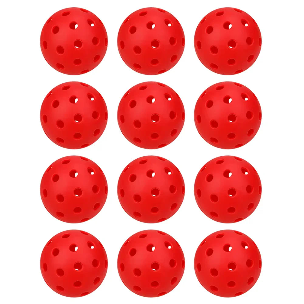 74MM 40 Holes Pickleball Balls 12Pcs/Bag Outdoor Court Training