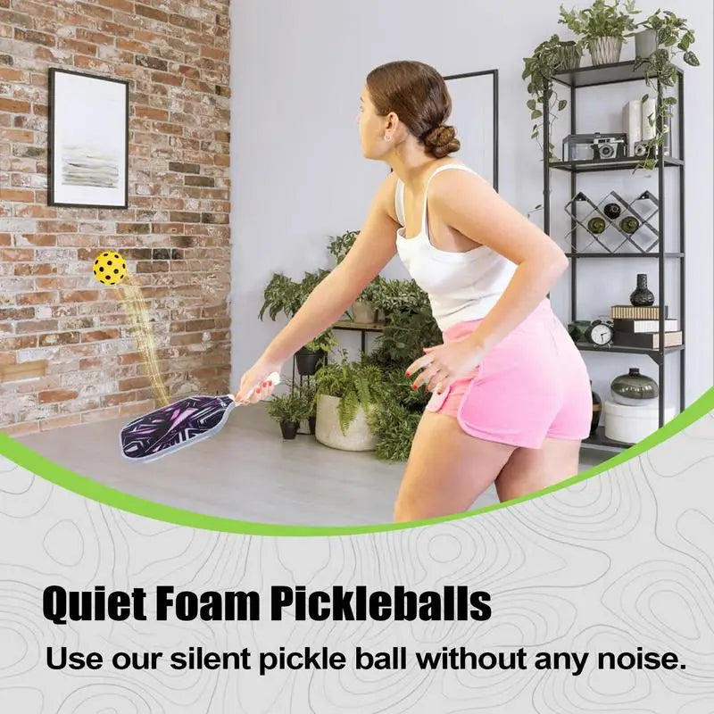 Soft Pickleball Practice Balls 74mm Indoor Practice Low Noise Pickleballs Silent Balls Includes 3 Balls and Tube Entertainment