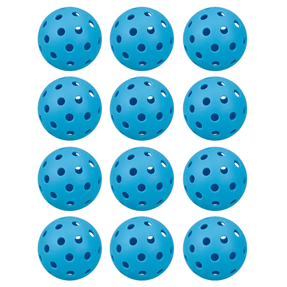 74MM 40 Holes Pickleball Balls 12Pcs/Bag Outdoor Court Training