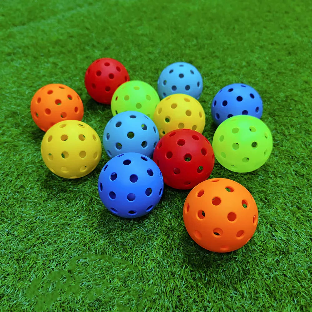 74MM 40 Holes Pickleball Balls 12Pcs/Bag Outdoor Court Training