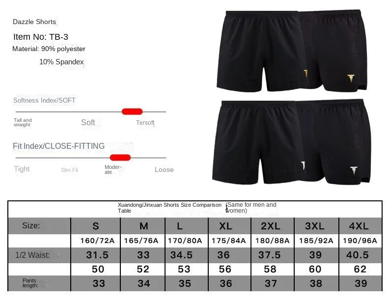 TIBHAR Shorts Men's and Women's Sports Shorts Quick Drying, Breathable, Loose and Comfortable