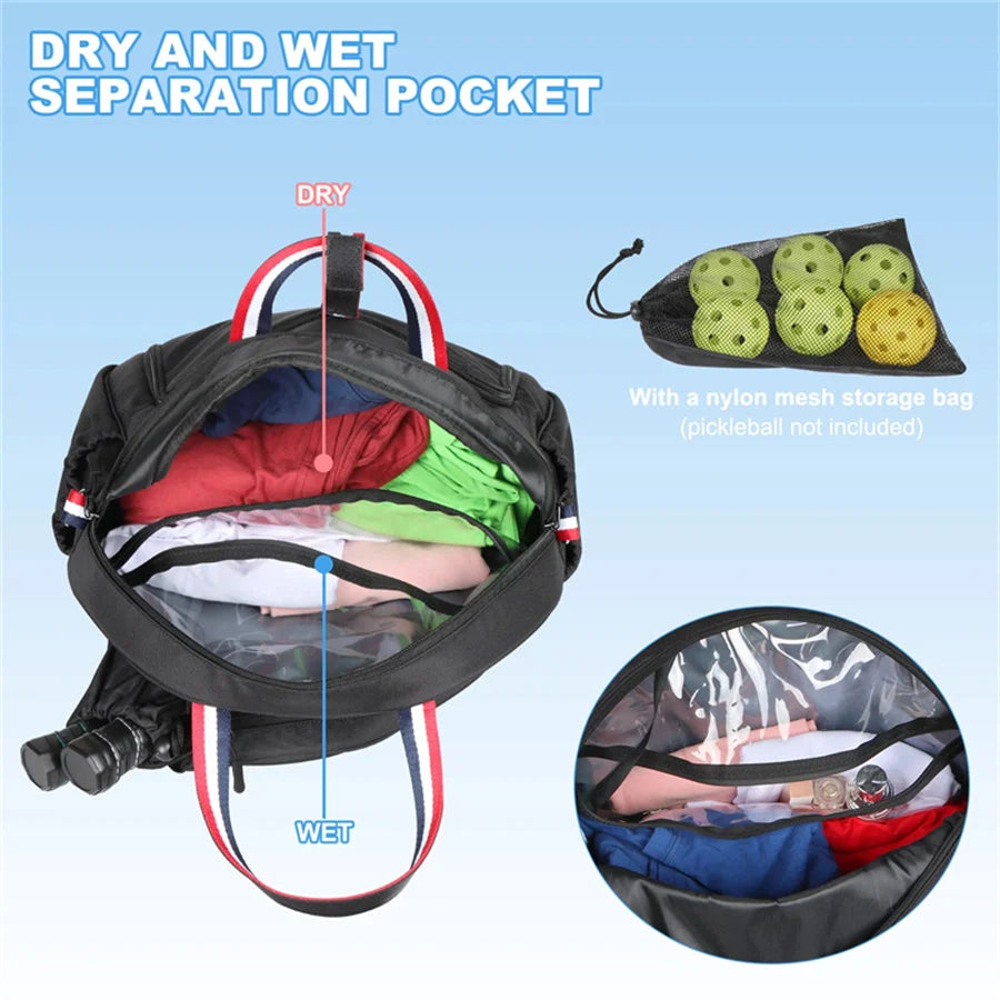 Pickleball Single Shoulder Bag Large Capacity Pickle Ball And Table Tennis Bag for Men Women Waterproof Multifunctional Ball Bag