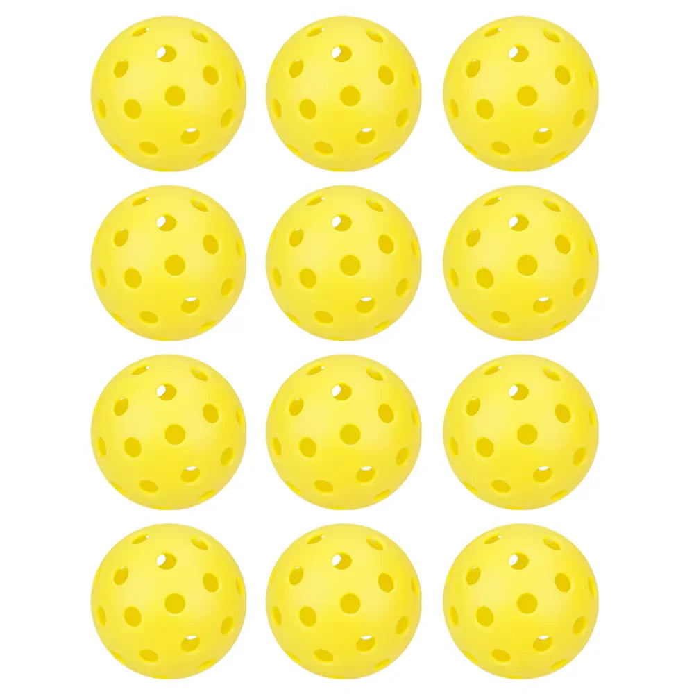 74MM 40 Holes Pickleball Balls 12Pcs/Bag Outdoor Court Training