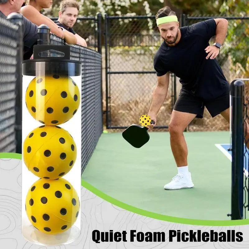 Soft Pickleball Practice Balls 74mm Indoor Practice Low Noise Pickleballs Silent Balls Includes 3 Balls and Tube Entertainment