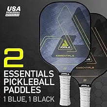 JOOLA Essentials Pickleball Paddles Set with Reinforced Fiberglass Surface and Honeycomb Polypropylene Core - Includes 2 Pickleball