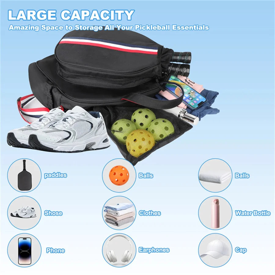 Pickleball Single Shoulder Bag Large Capacity Pickle Ball And Table Tennis Bag for Men Women Waterproof Multifunctional Ball Bag